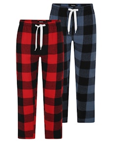 Bigdude Twin Pack Flannel Pyjama Pants Blue/Red